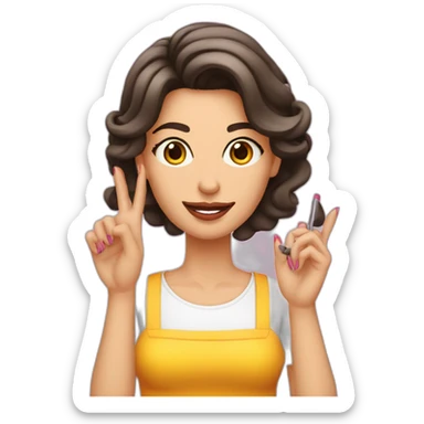 Mujer manicura con torno sticker