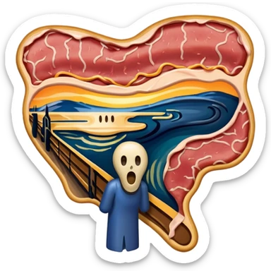 Edvard munch The Scream painting with SPAM MEAT landscape  sticker