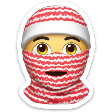 A person masked with red and white shemagh and wearing military clothing  sticker