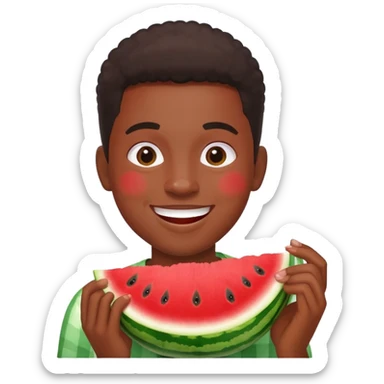 A black person eating watermelon  sticker