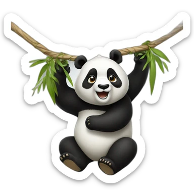 A panda that swings sticker
