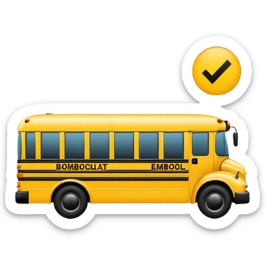 a school bus with bomboclat text in dianogal in front of it sticker