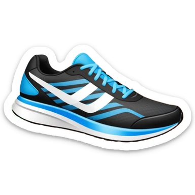 Running shoes placed on a professional track, ready for a sprint. The vibrant background features a stadium with cheering fans, a bright blue sky, and a digital timer displaying race time. Motion lines emphasize speed and energy. Transparent background highlights the athletic spirit. sticker