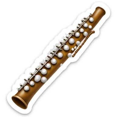 A flute that's slanted. With holes on one side, and a single hole for playing on the other. Make it sleek and sexy. Can you make it look like an old flute? Like krishna's flute sticker
