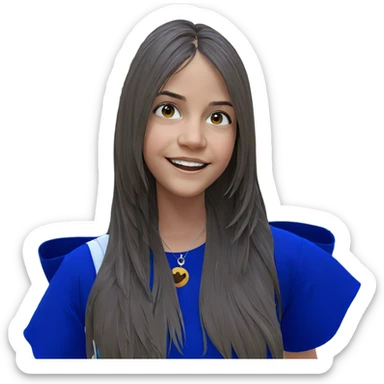 smiling girl outdoors under tree sticker