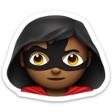 A superhero with a black and red costume wearing a cape sticker