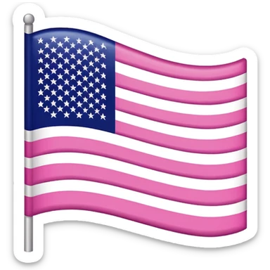 Drapeau Americain rose 100% sauf les etoile et les Bandes sticker