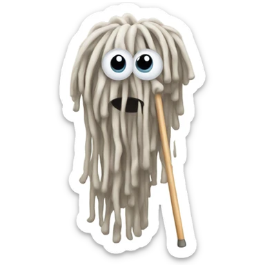 Mop with eyes sticker