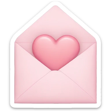 pastel pink heart envelope sticker