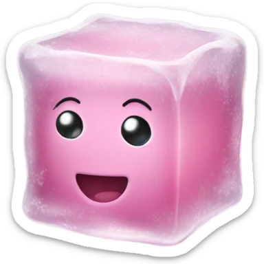 frosty pink ice cube  sticker