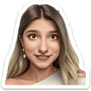 smiling girl with jewelry sticker