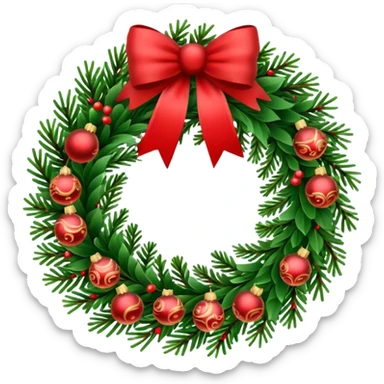 Christmas fir wreath sticker