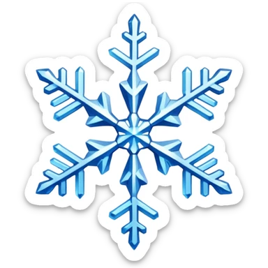 snowflake emoji with blue tones symbolizing low temperature sticker
