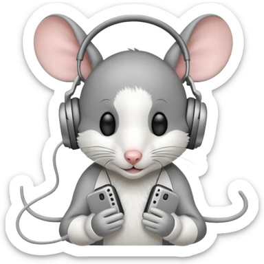 mice wearing headphones sticker