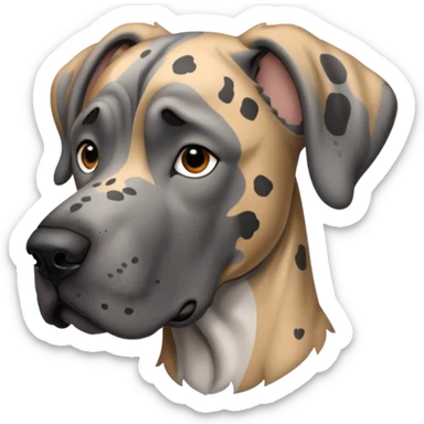 Gray Great Dane with black speckles sticker