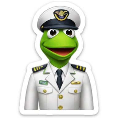 kermit as airline pilot sticker