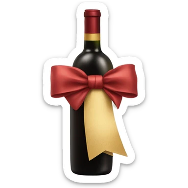 gift wine bottle with bow  sticker
