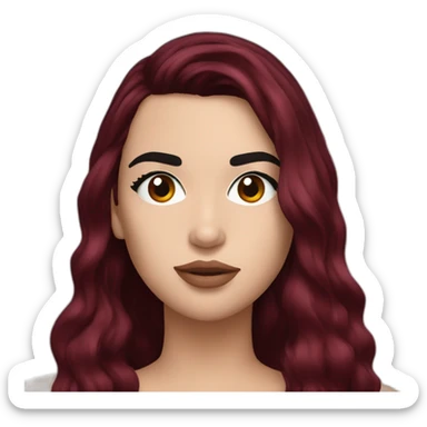 Dua Lipa with dark red hair sticker