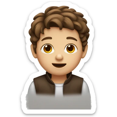 little boy with brown hair sticker