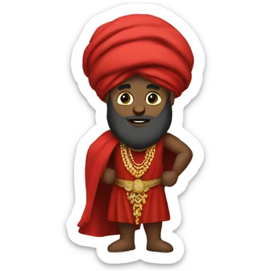 A caliph with big turban and red clothes sticker