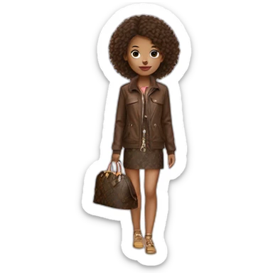 girl with louis vuitton clothing sticker