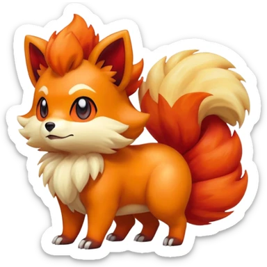 Vulpix-Growlithe-Fakémon-hybrid-creature (full body)  sticker