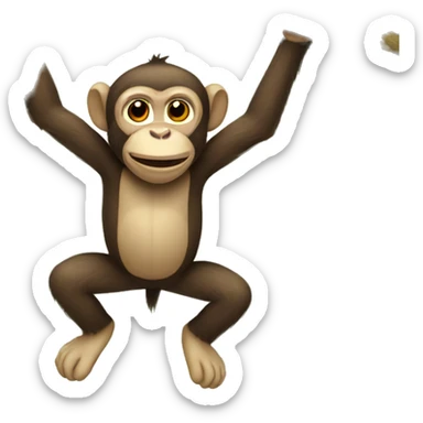 Monkey hanging from tree sticker