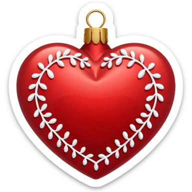 A Christmas-themed heart sticker