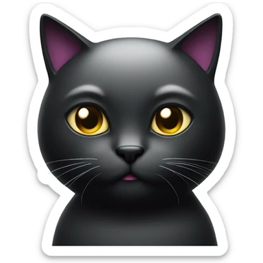 Generate emoji black cat with face the robot  sticker