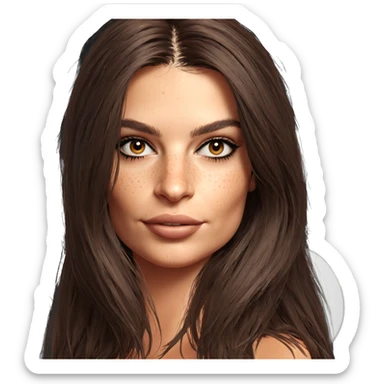 portrait of a girl with freckles sticker