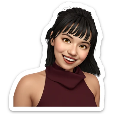 smiling girl in horror theme sticker