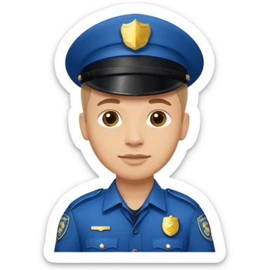 policeman, simple, friendly sticker