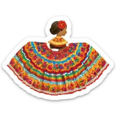 Pollera acampanada folclorica sticker