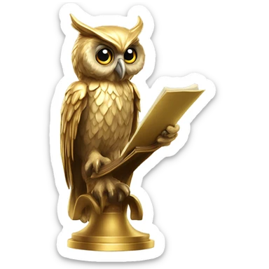 Dumbledore's owl gold skinny tall lectern  sticker