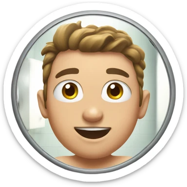 bathroom mirror selfie with phone sticker