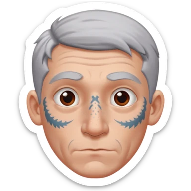 white-gray haired heavy tattooed big nose boy sticker