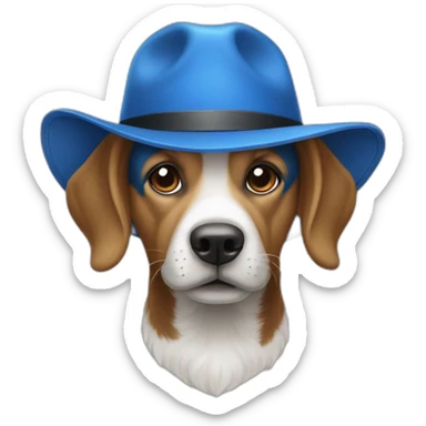 Chien bleu avec un chapeau sticker