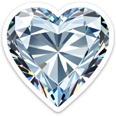 Heart shaped 56-carat crystal diamond sticker