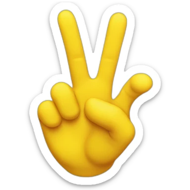 Crossing fingers on yellow smiling face sticker