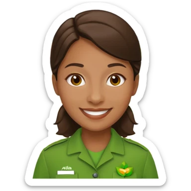 asda supermarket collegue in green uniform sticker