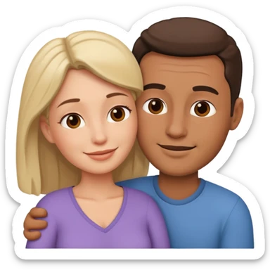 Man and wife snuggles sticker