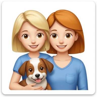 girl and her pet dog sticker