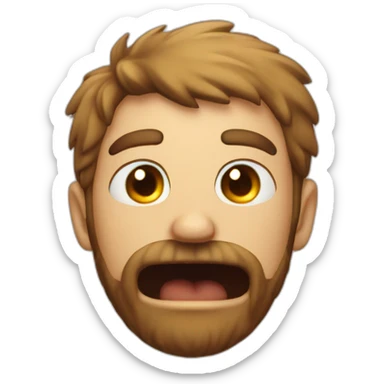 A hairy man with a boil, reacting in surprise sticker