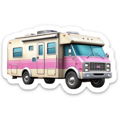 Aerodynamic Streamlined dilapidated hillbilly-Barbie Vader styled motor home rv off-roading rock-climbing 4x4 desert Winnebago party monster truck  sticker