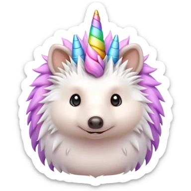 hedgehog with unicorn horns sticker