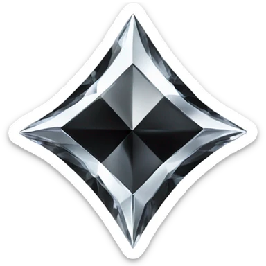 black diamond chrome four-point star diamond sticker