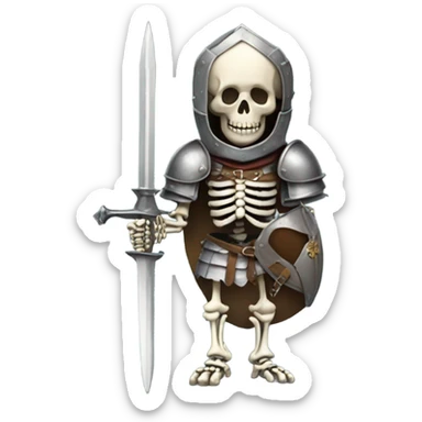 Skeleton with medieval armor ￼ sticker