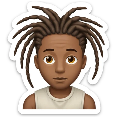 black man with really short high top dreads sticker