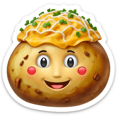 Happy loaded baked potato smiling sticker