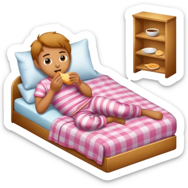 Eat in a bed sticker